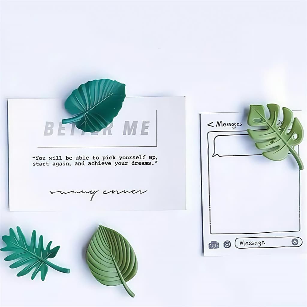 Ímã de Geladeira Mini Folha de Planta: Magnético Decorativo para sua Casa