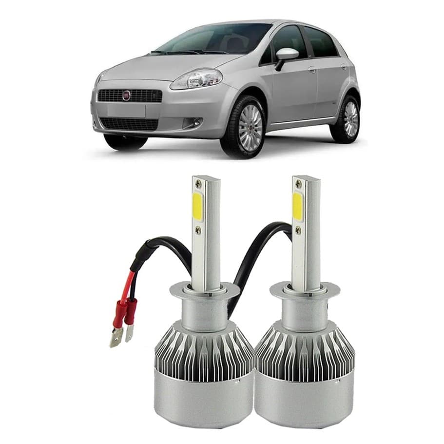 Par Lampada Super LED Farol de Milha Punto 2007 2008 2009 2010 2011 2012 2013 2014 2015 2016 2017 6000k H1