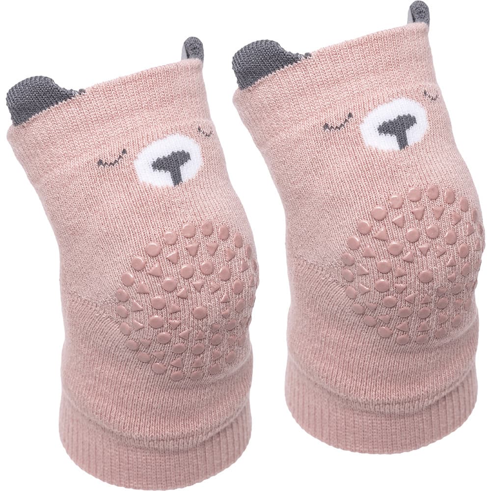 Joelheira Antiderrapante para Bebê Engatinhar Urso Rosa BUBA