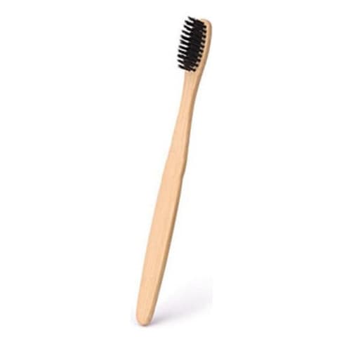 Escova De Dente De Bambu Com Cerdas De Carvão