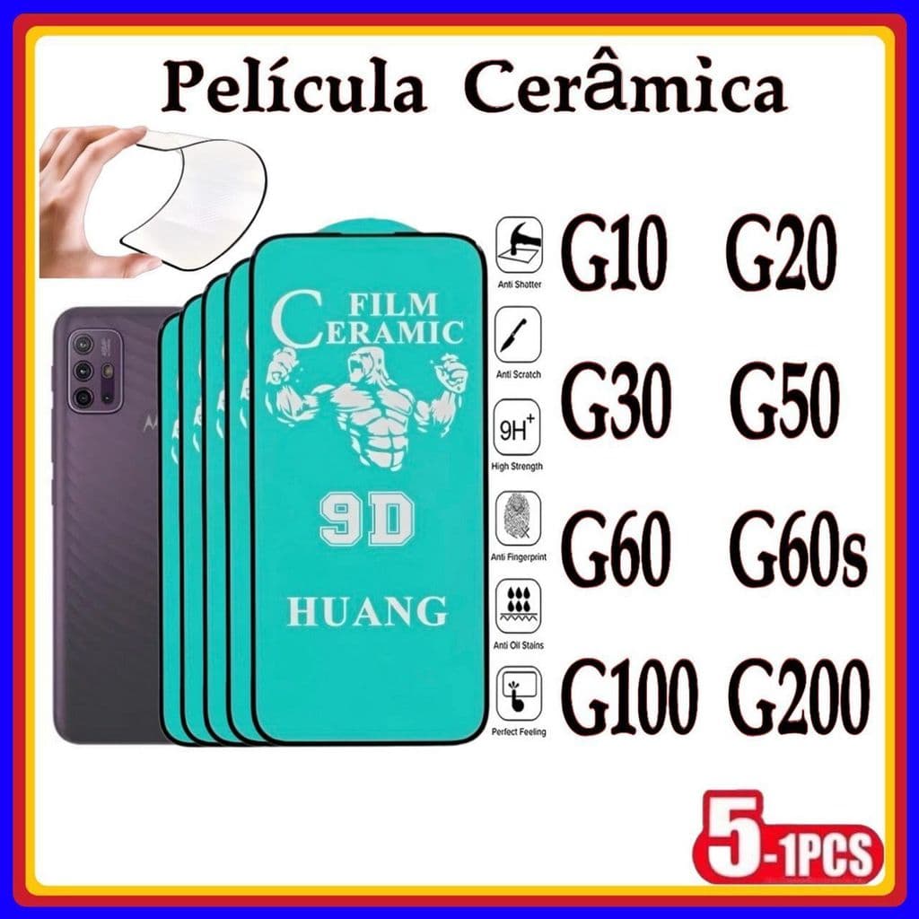 Película de Cerâmica 9D Gel Hidrogel Flexível Moto G10 G20 G30 G50 G60 G60S