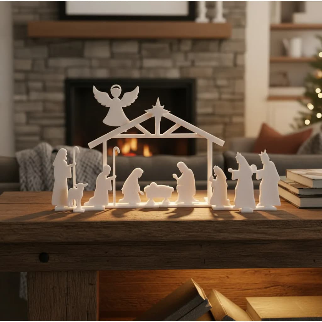 Kit de Natal Decoraçao de Mesa Presepio Jesus Cristo Nascimento Evangelico