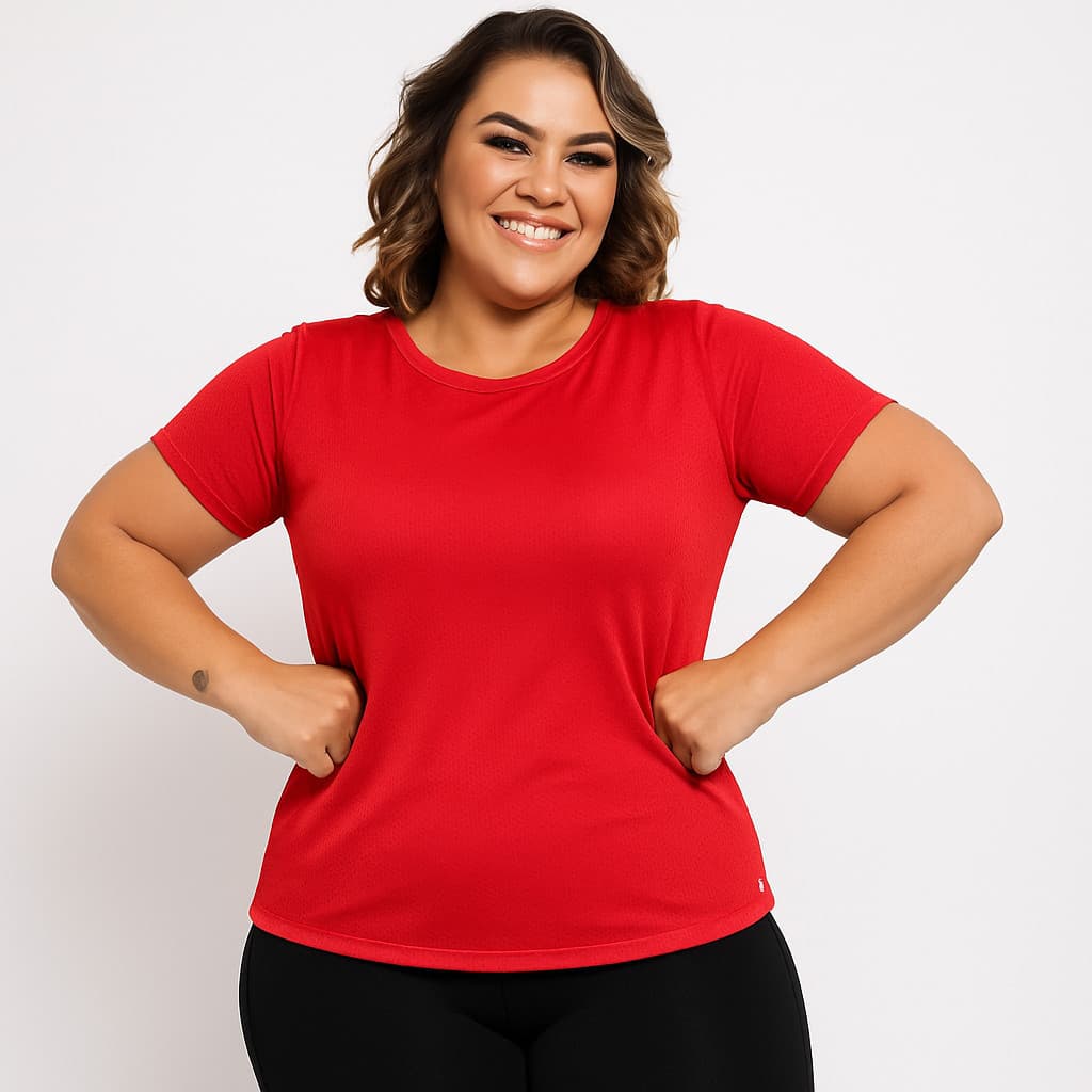 Camiseta camisa feminina dry fit plus size moda fitness academia malhação Tapa Bumbum P M G GG G1 G2(Vermelho,G1)