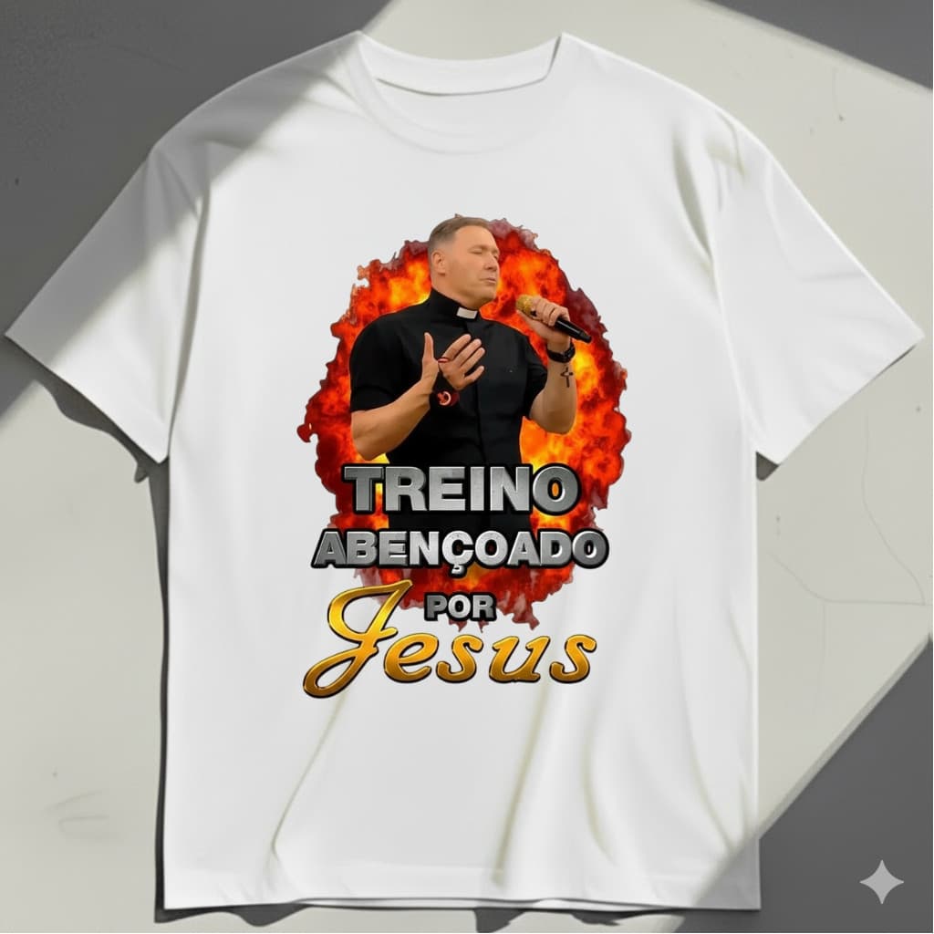 Camiseta Padre Marcelo Rossi Maromba Treino Abençoado Academia Engraçada Fitness Gym