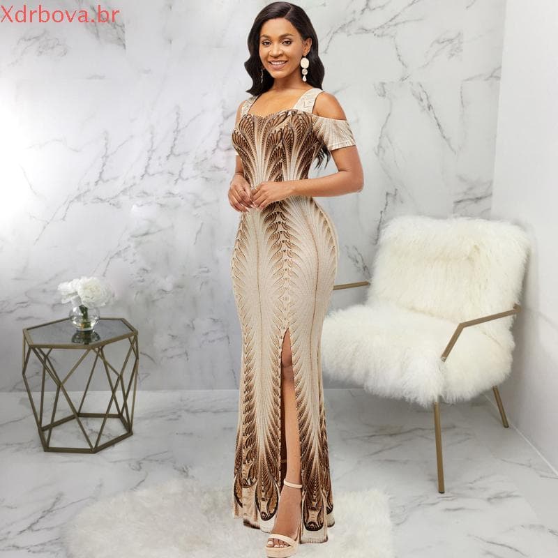 Impressão Digital 3D Bandeau Tight Short Sleeve Party Dress For Women Oferta De Vestido De Festa Para Mulheres Ombro Sp