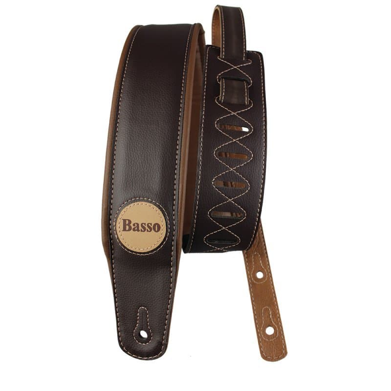 CORREIA VINTAGE SINTETICO LARGA MARROM VIOLÃO CONTRABAIXO GUITARRA VIOLA CONFORTÁVEL ALÇA CINTA RESISTENTE