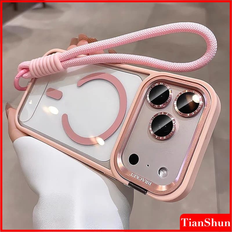 Capa de Celular Magnética Transparente de Acrílico para iPhone 17 16 15 14 13 12 11 Pro Max Plus à Prova de Choque Capa