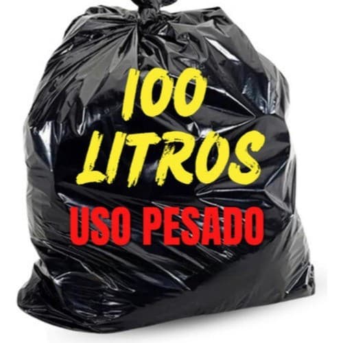 Saco De Lixo 100 LT Reforçado Grosso Uso Pesado Cor Preto Envio Rápido | Melhor Custo Benefício