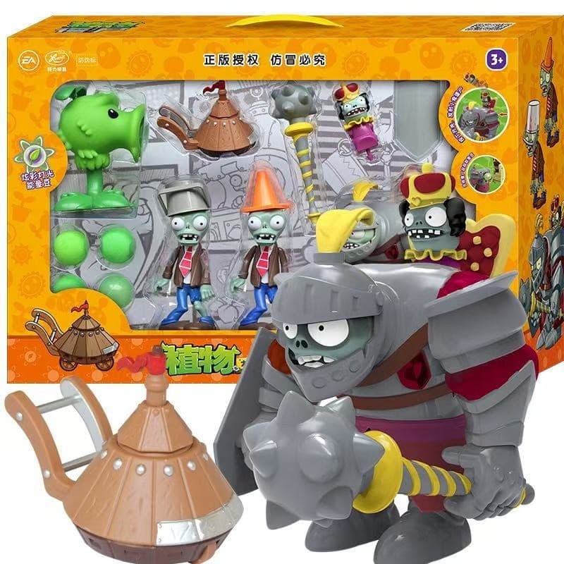 Novas Plantas vs . Zumbis Brinquedo Guardas Gigante Zumbi Revival Era Pequeno Carrinho Personagem Original Ervilha Conju