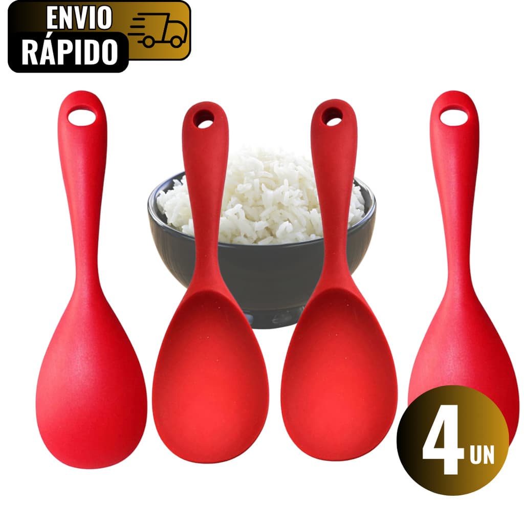 Conjunto 4 Colheres de Servir Para Mesa Natal Em Silicone Para Refeições Domicílio Restaurante