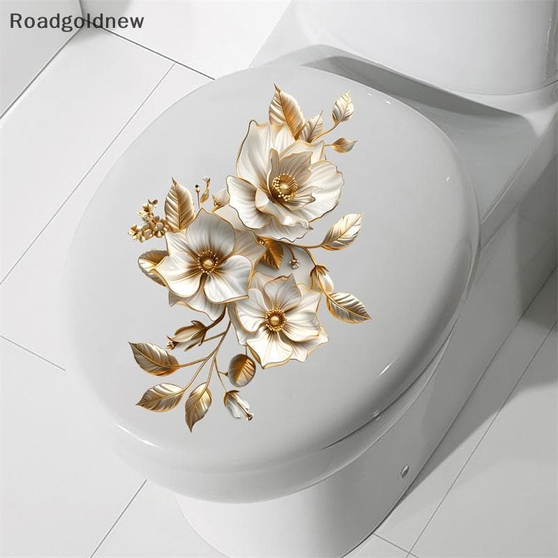 RGN Lindo Adesivo De Lótus Para Banheiro , Capa De Vaso Sanitário , Decorativo À Prova D'água Autoadesivo NW