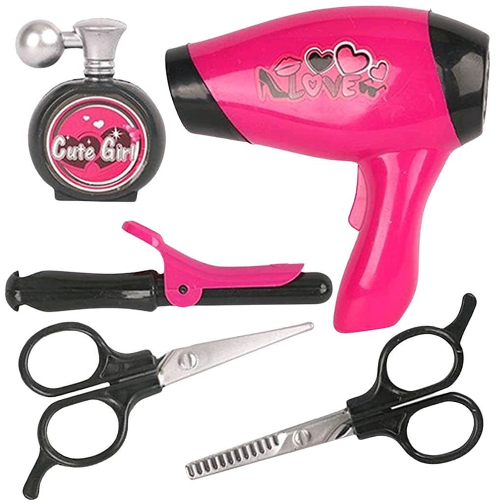 Brinquedos Kit Salão De Beleza Infantil Secador Chapinha À Pilha Pente Beauty Hair Para Menina, Fanwix