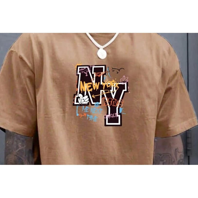 Camiseta Masculina NY GRAFITE Camisa Estampada 100% Algodão Malha 30.1 Lançamento 2025