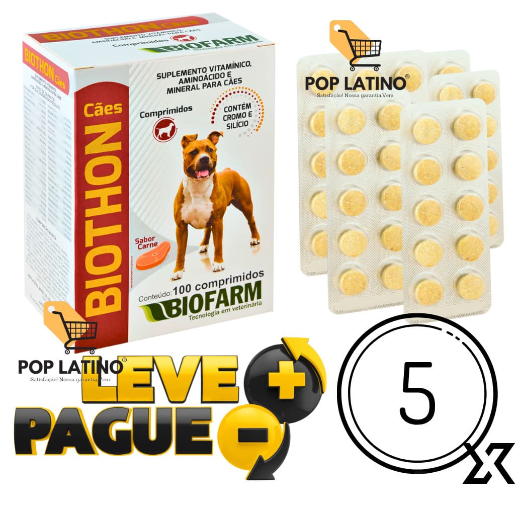 Leve 5x Biothon Suplemento Vitamínico Vitamina Para Cachorro | GANHO DE MASSA RÁPIDO - Pet, Cães, Pet shop