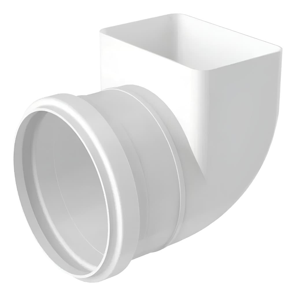 Joelho Cotovelo Para Calha 100mm X 65mm Transição Retangular