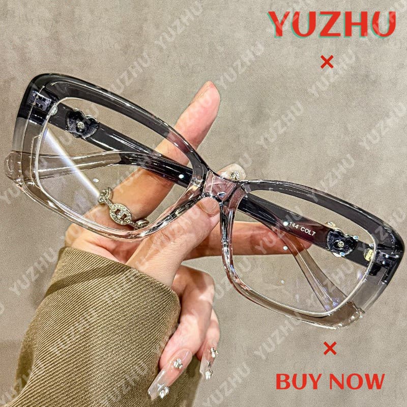 (YUZHU) Óculos Clássicos Personalizados Pequenos Com Armação Retangular Irregular Anti Luz Azul