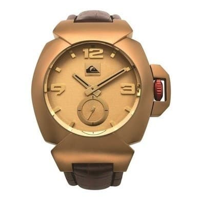 Relógio Quiksilver The Foxhound Leather Dourado envio imediato