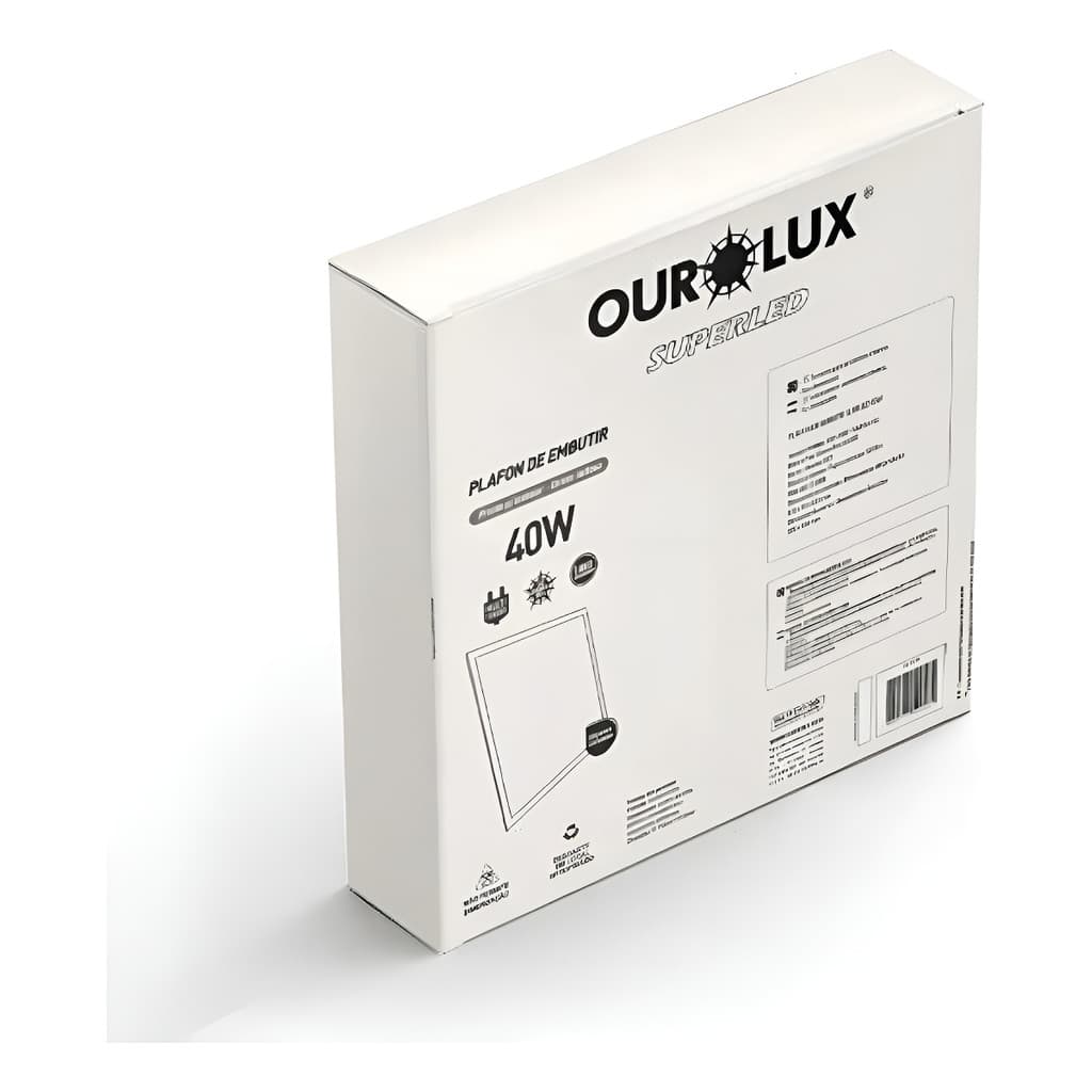 Plafon Painel Superled De Embutir 40w 6500k Ourolux