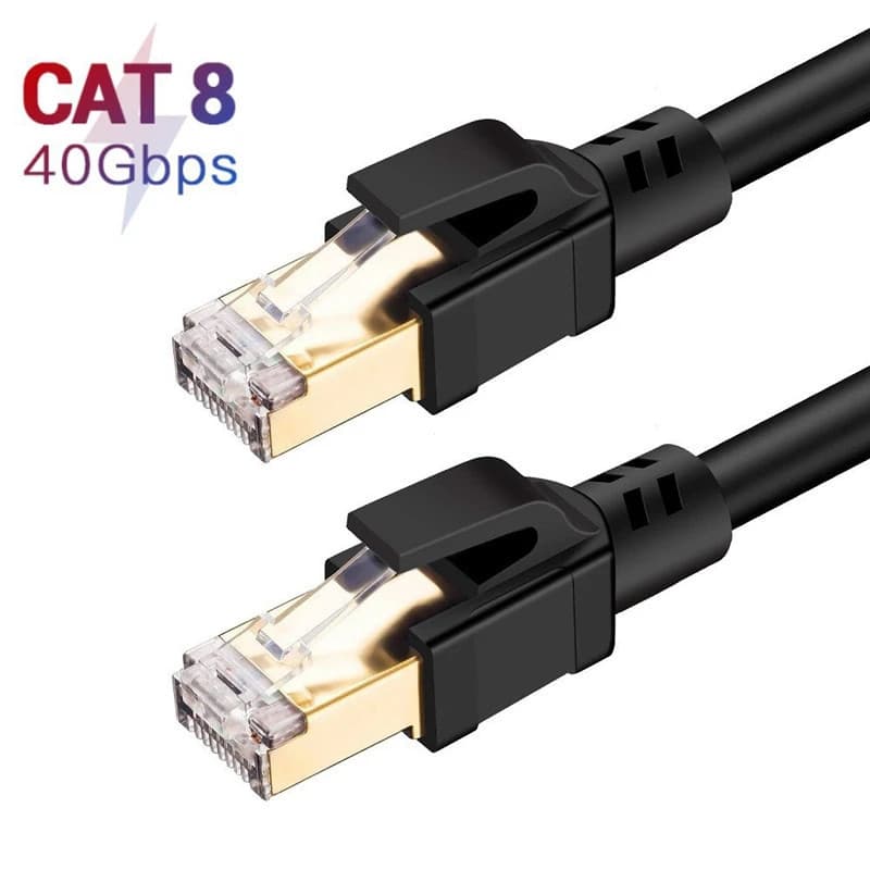 Cabo Ethernet CAT8 , 5m , 10m , 20m , 30m , 40Gbps , 2000MHz , CAT 8 , RJ45 , Rede Lan , Patch Para Roteador , Ajuste ,