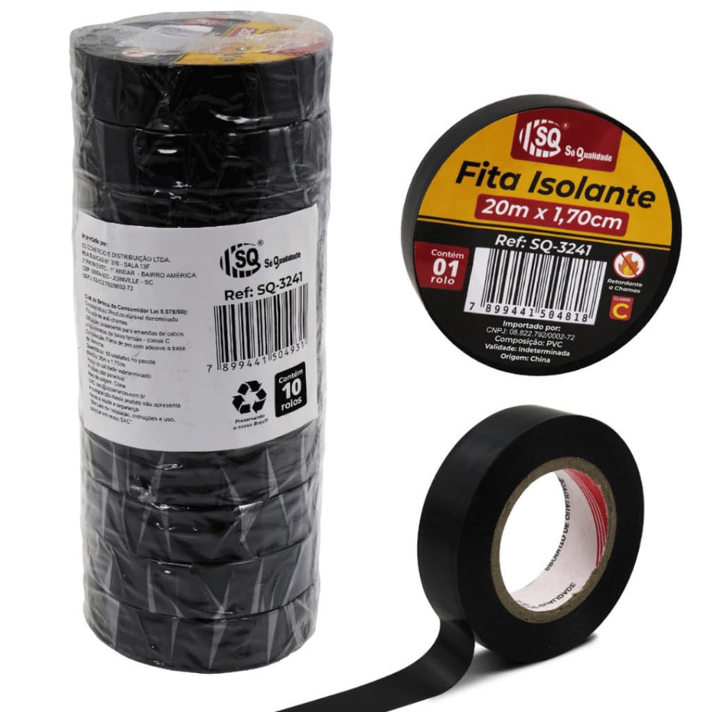 Kits Fita Isolante Preta 50 / 40 / 30 / 20 PVC 5m Fita Para Eletricista Manutenção Profissional Qualidade Garantida