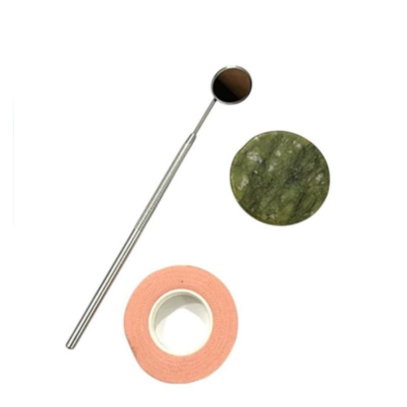 Kit Extensão De Cílios Pedra Jade+espelho cilios+Fita Transpore Rosa （S16)