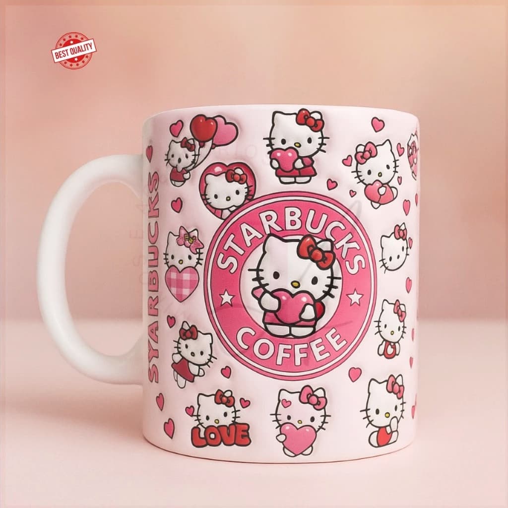 Caneca xícara de cerâmica porcelana Hello Kitty 3D Vários Modelos Personalizada