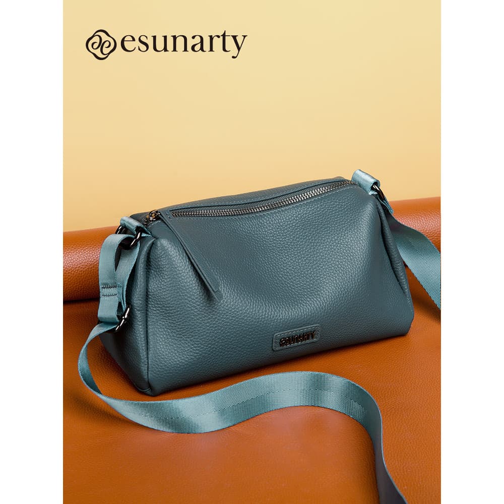 Bolsa de travesseiro de couro genuíno feminina 2026 novo estilo elegante All-Match bolsa mensageiro de um ombro High-End