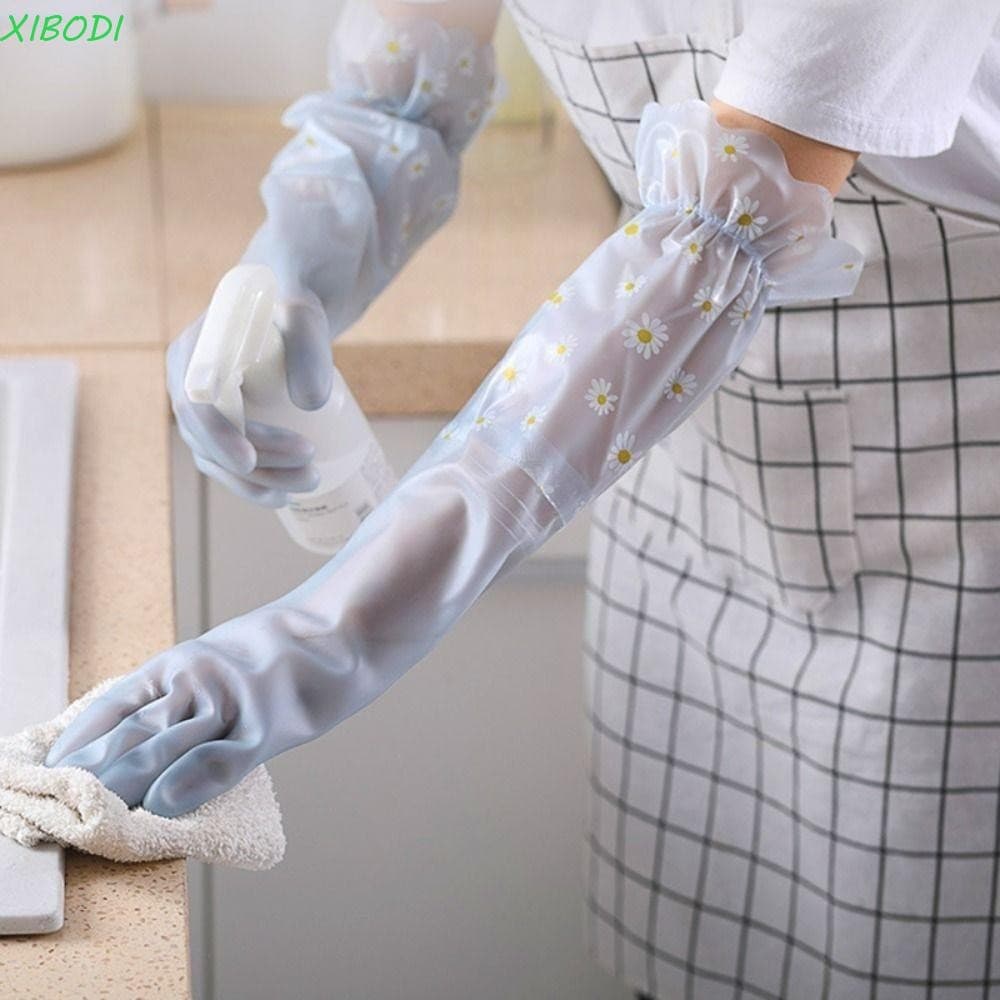 Luvas De Silicone XIBODI , Borracha Impermeáveis Resistentes Ao Desgaste Limpeza De Produtos Domésticos