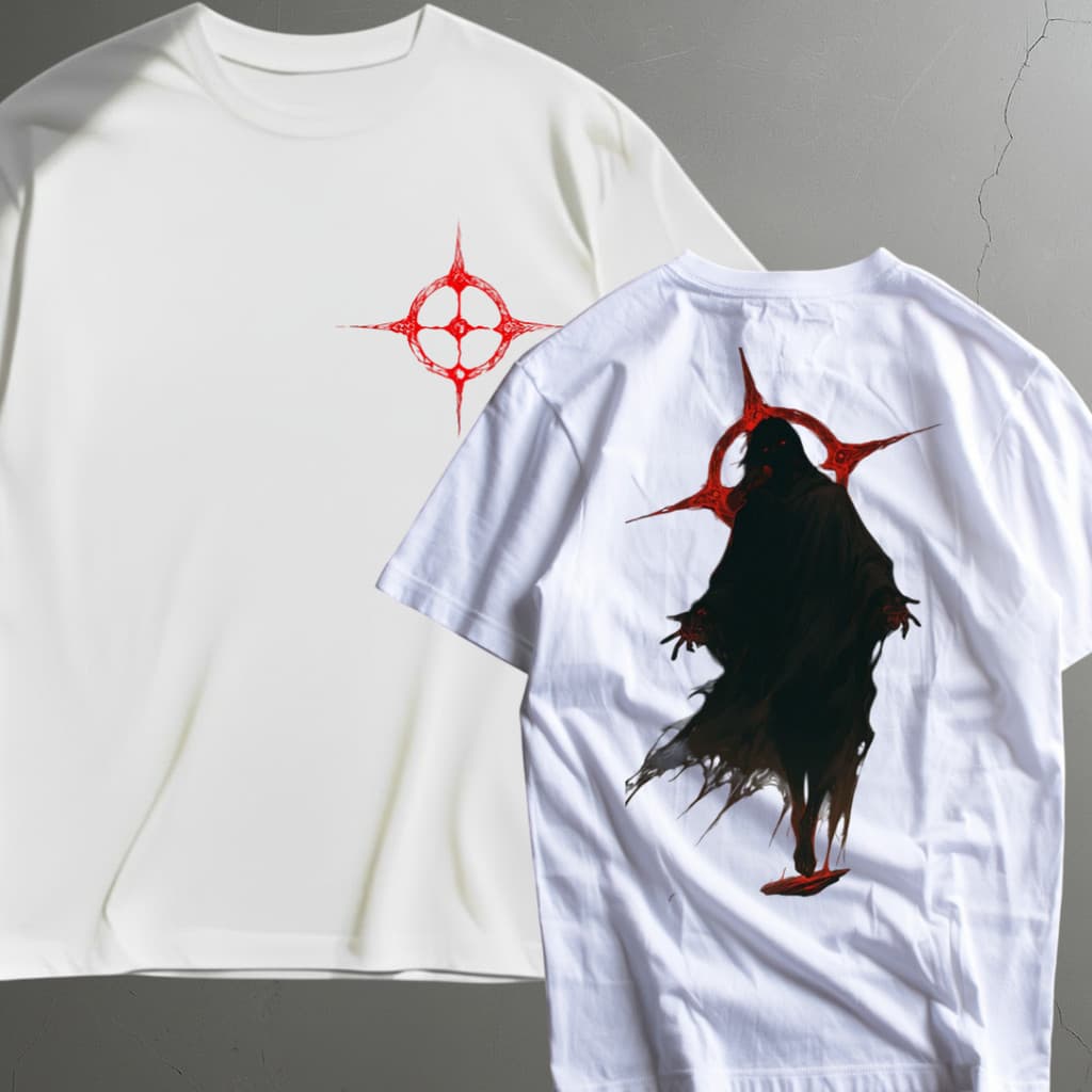 Olhos vermelhos void Camiseta Streetwear Gótica Dark Estilo Urbano Plus Size