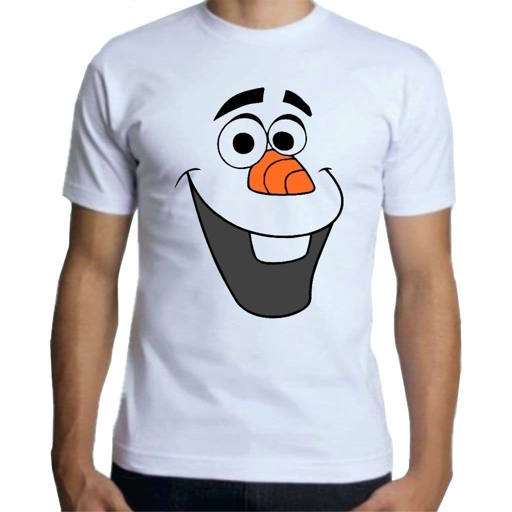 Camiseta Camisa T-shirt Adulto Masculina, Rosto do Olaf (Frozen) Envio Rapido