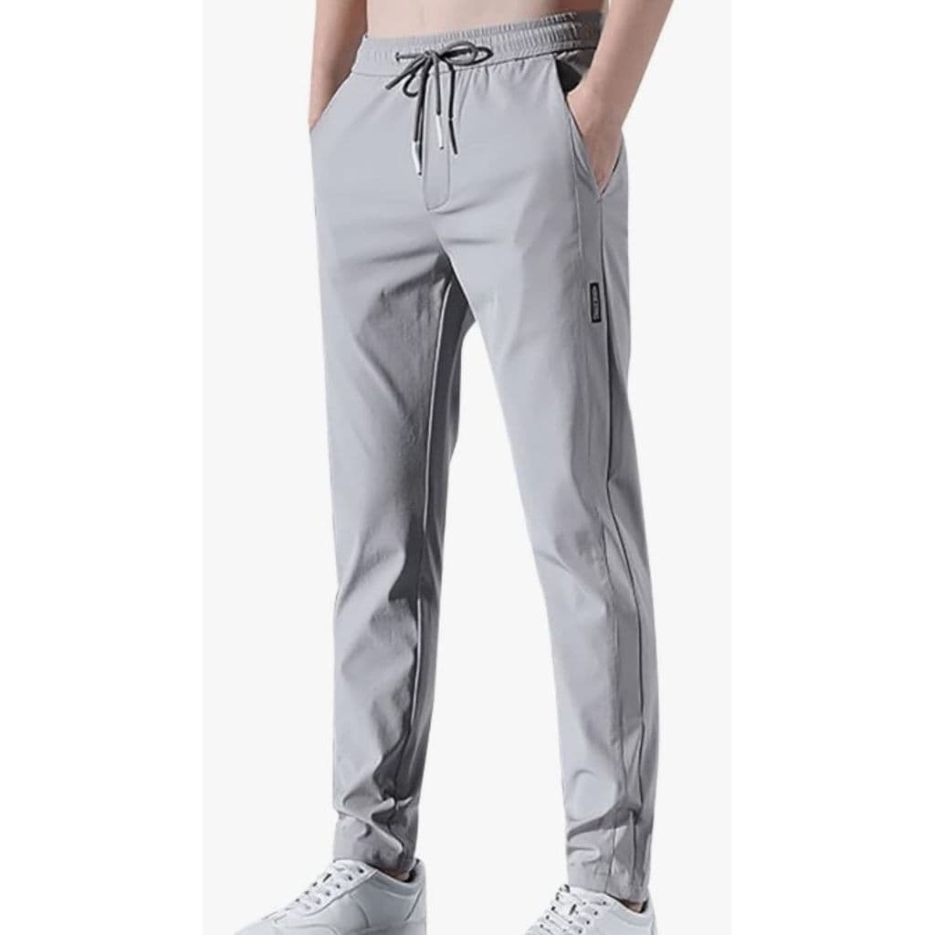 Calça Jogger Masculina Slim – Leve, Elástica, Secagem Rápida, Casual com Bolsos e Cordão
