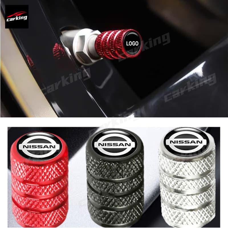 kit 4 Nissan Tampinha Tampas Da Válvula De Pneu Bico Metal Alumínio Carro Biquinho, Moto, Bicicleta