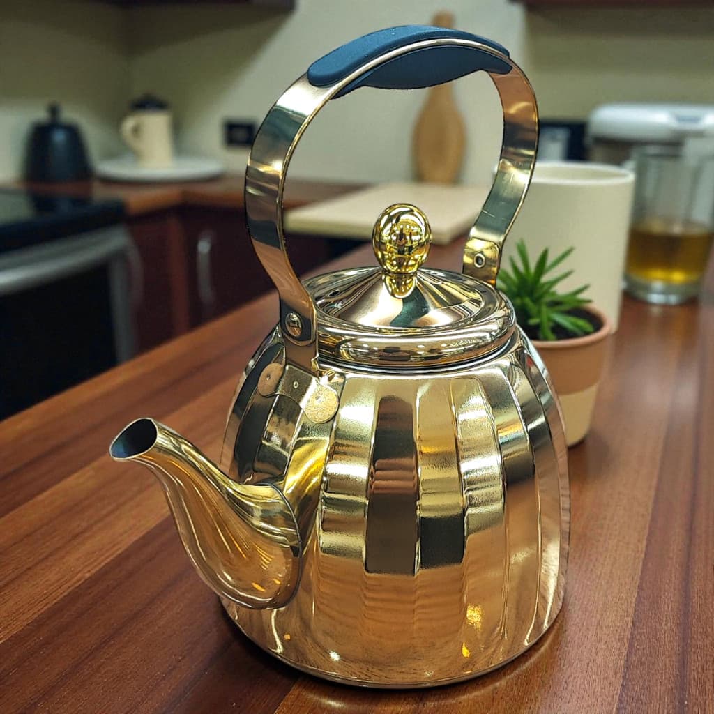 Chaleira Gourmet Inox Dourada com Infusor