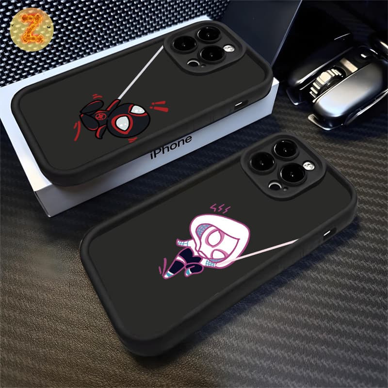 Capa Para iPhone 17 16 15 14 13 12 11 Pro Max Plus Air XR Anti Queda Silicone Homem aranha bonito Softcase ZBCase