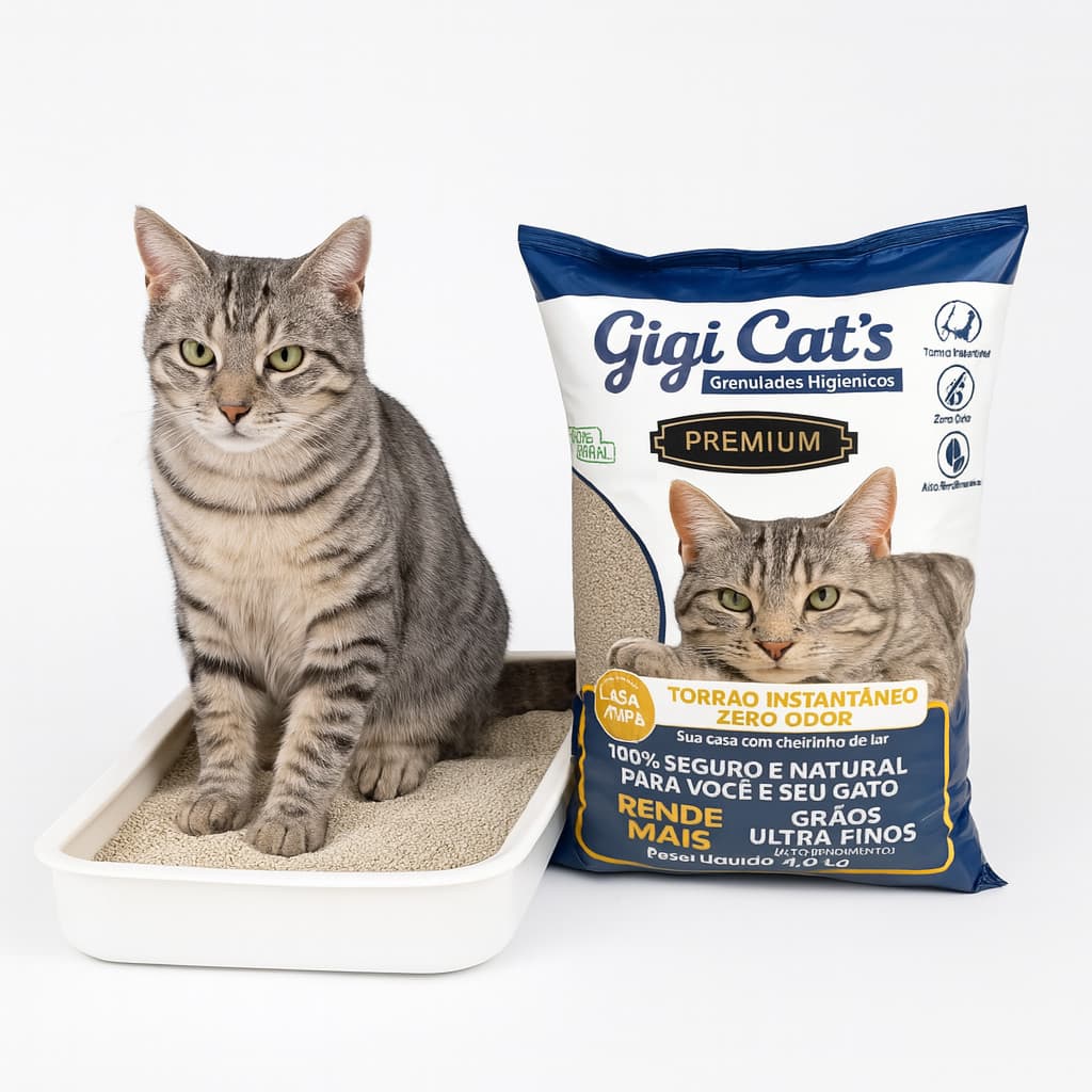 Areia Sanitaria Gigicats Natural 4kg Bentonita Para Gatos