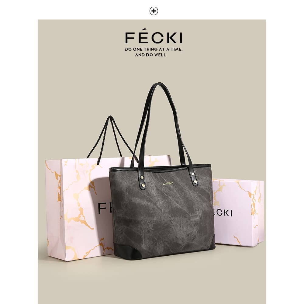FECKI Presente de aniversário para namorada moda Casual sacola de grande capacidade 2025 novo estilo bolsa de ombro de a
