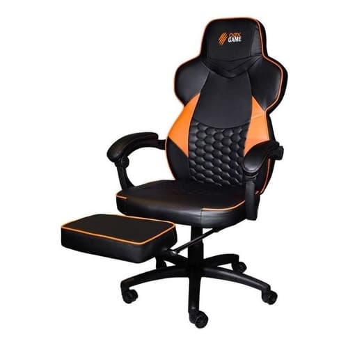 Cadeira Gamer Profissional Oex Gc301 Estofado 150kg Couro Sintético Reforçada Apoio Retratil Giratória Reclinável