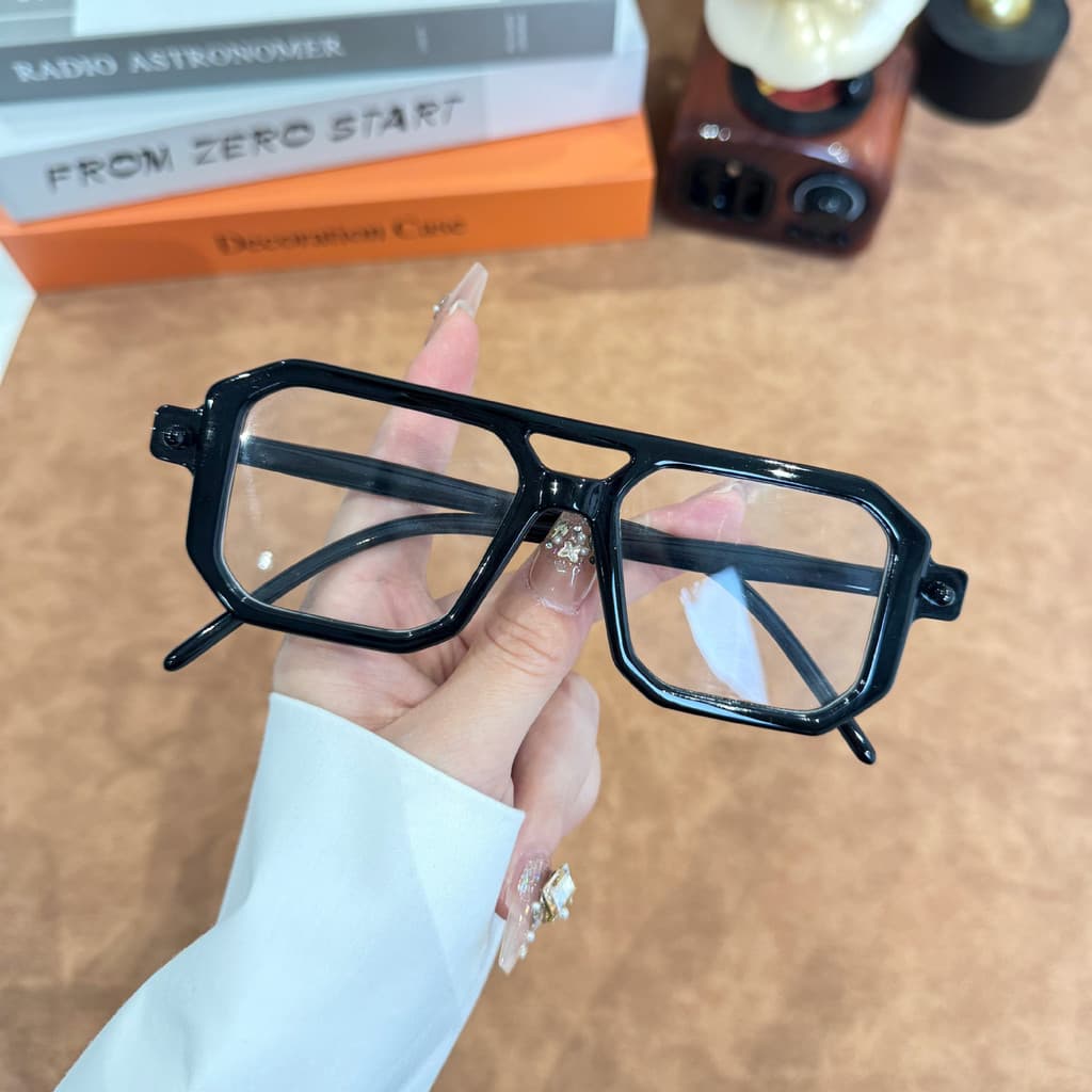 Óculos Da Moda Com Armações Quadradas Retrô E Lentes De Bloqueio De Luz Azul