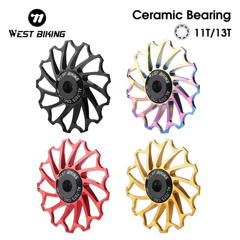 WEST BIKING MTB Roldana CNC para Câmbio Traseiro 11T 13T com Rolamento Cerâmico Leve para Bicicleta de Estrada
