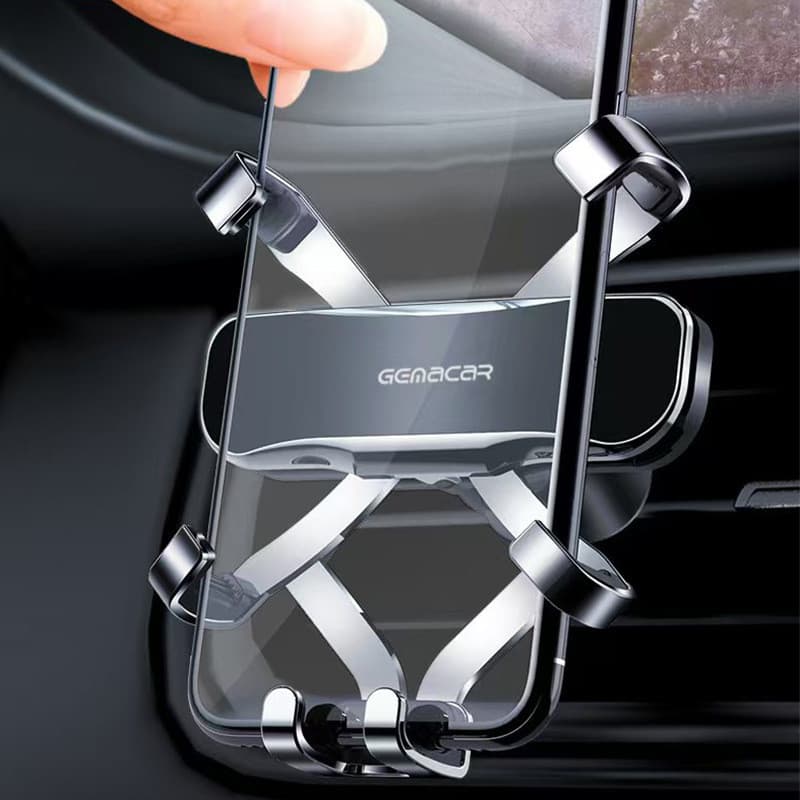 Suporte Do Telefone Móvel Carro Mini Saída De Ar Navegação Por Gravidade Metal Universal Quadro De Uma Palavra Durável