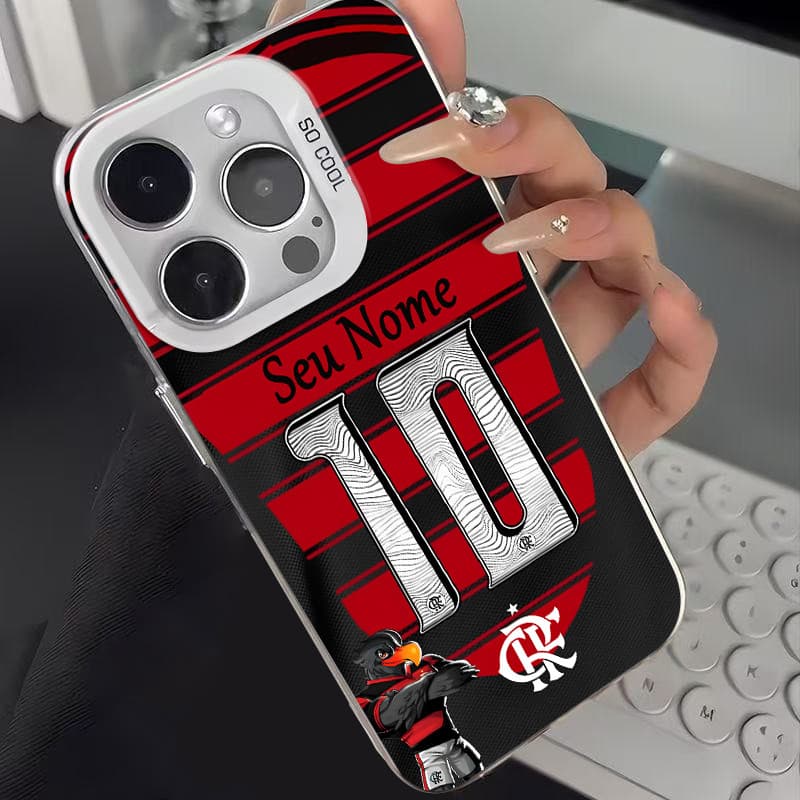 Capa de telefone Com Personalizada Nome mascote do futebol Capinha Para iPhone 11 12 13 14 16 Pro Max Xr Xs 8 Plus Case