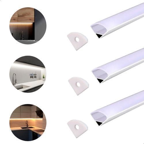 Perfil Sobrepor Canto 45º 10.5x15x15.5mm p/Fita LED 3x 1 Metro Branco