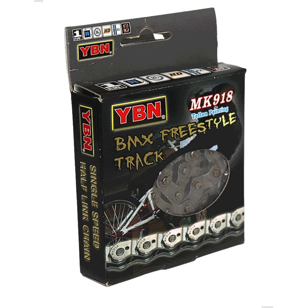 Corrente Grossa Freeride BMX Half-Link 1/2x1/8x102L Cinza Yaban MK918 Meio elo Single Fixa Freestyle