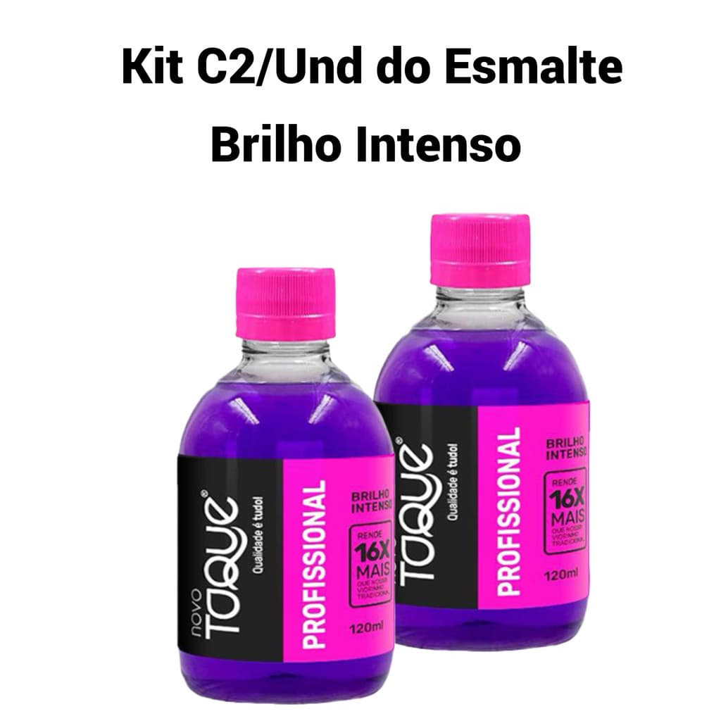 Kit Com 2 Refil de Esmalte Brilho Intenso Novo Toque 120ml