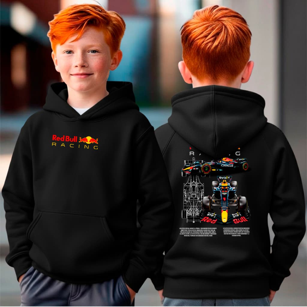 Blusa Moletom Infantil Carro Red Bull F1 Max Verstappen