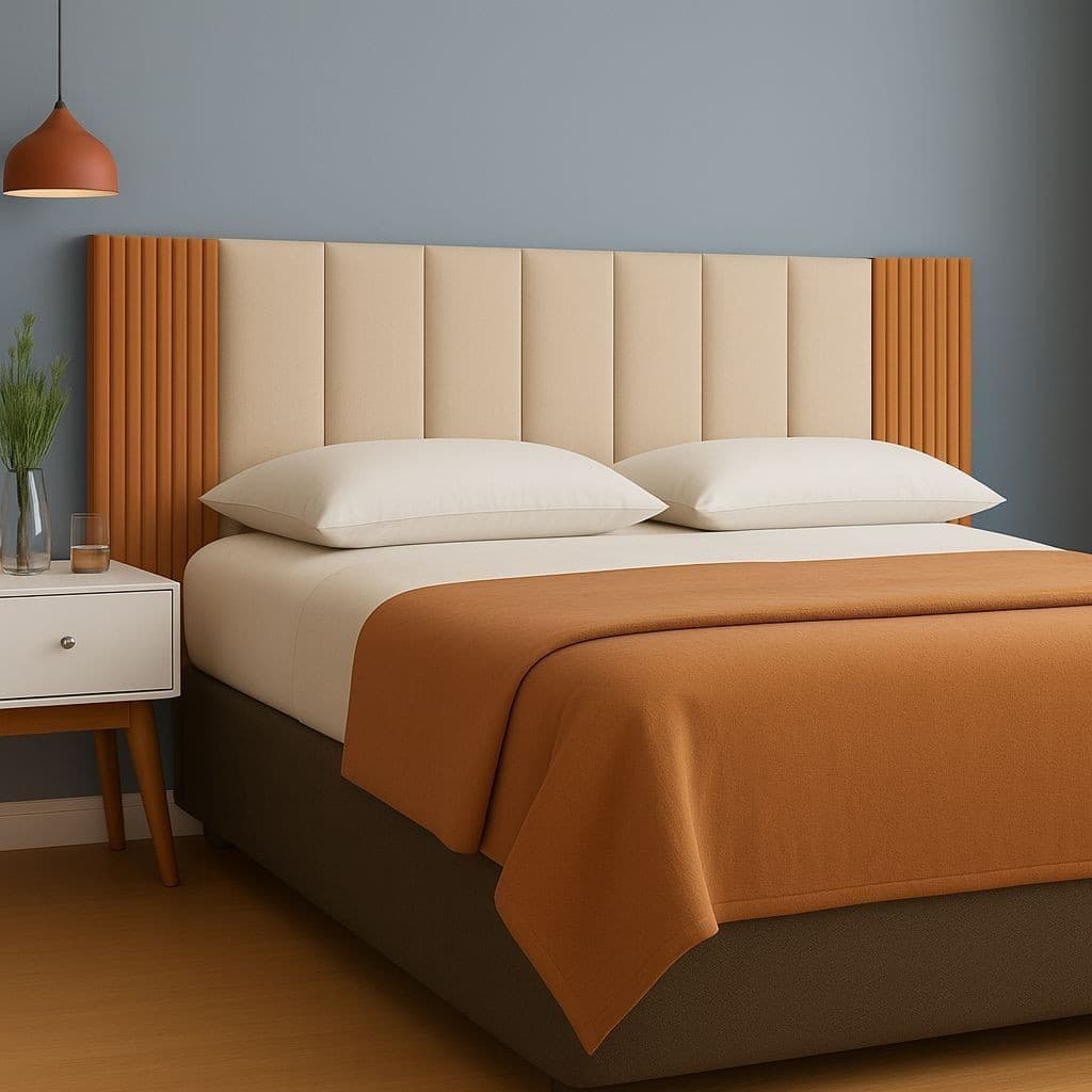 Kit Cabeceira Modular + Painel Ripado MDF Para Cama Box - Até 12 Peças - Solteiro Casal King e Queen