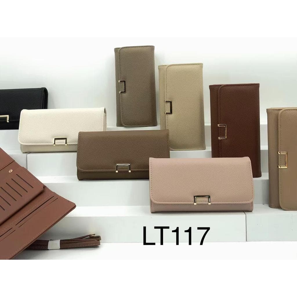 Carteira Comprida Multiuso Feminina / Porta-Cartão com Fivela / Bolsa Fashion para Mulheres COM ALCA LT117
