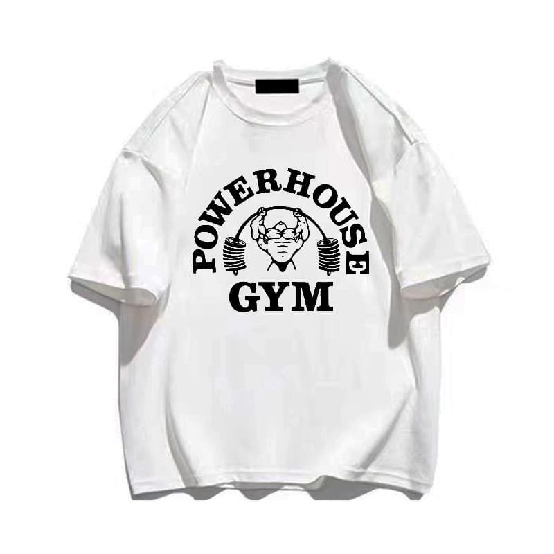 Camiseta Oversized Streetwear Power House Gym Masculina Estampada Moda Treino