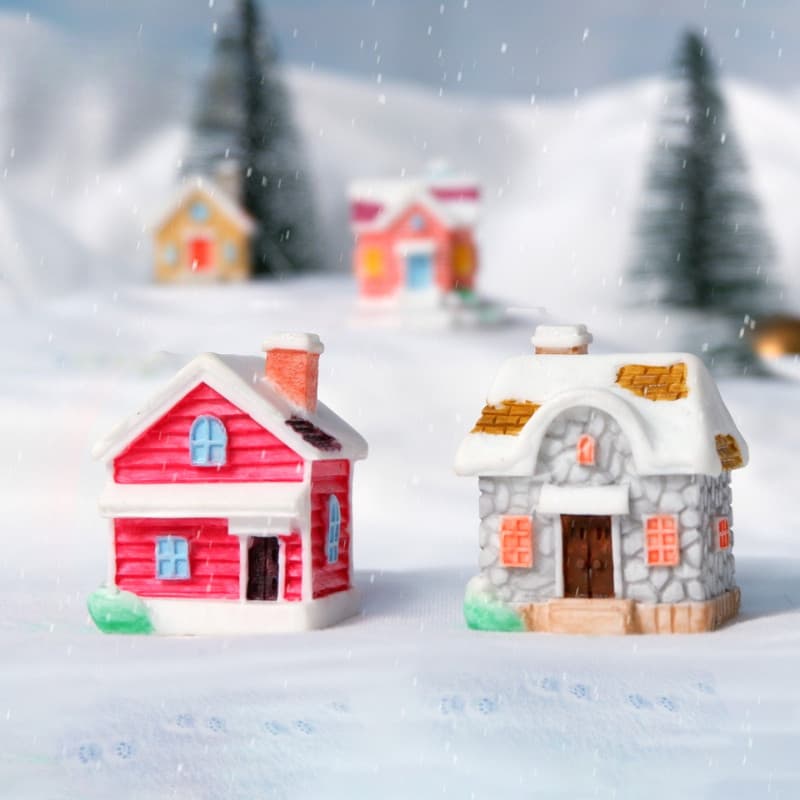 Casa De Resina De Natal Paisagem DIY Decoração Snowhouse Acessórios Criativo Desktop Micro Pequenos Ornamentos
