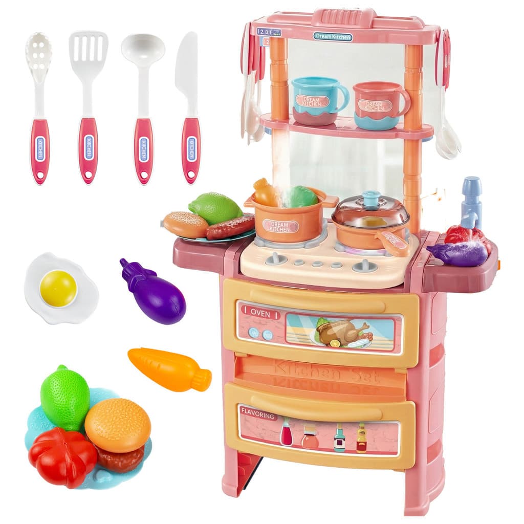 Cozinha Brinquedo Com Fumaca Água Luz Som E Acessórios